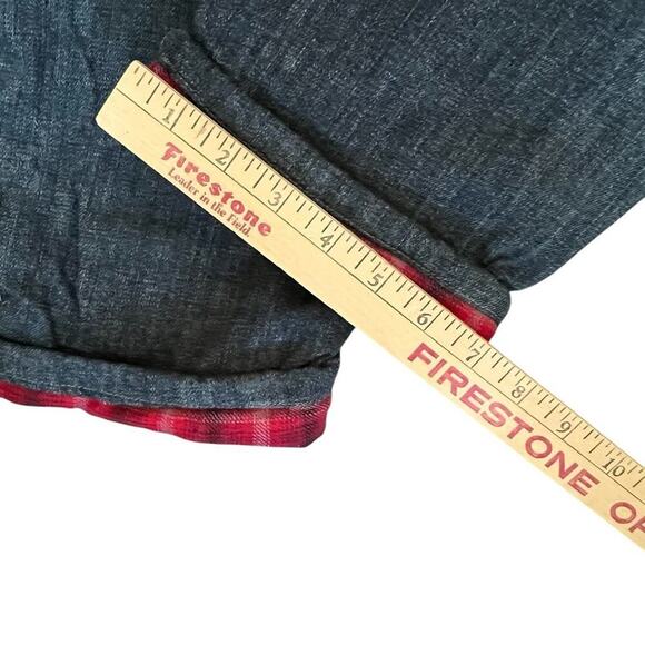 Eddie Bauer women’s size 12 boyfriend fit relaxed leg flannel lined jeans - Picture 8 of 9